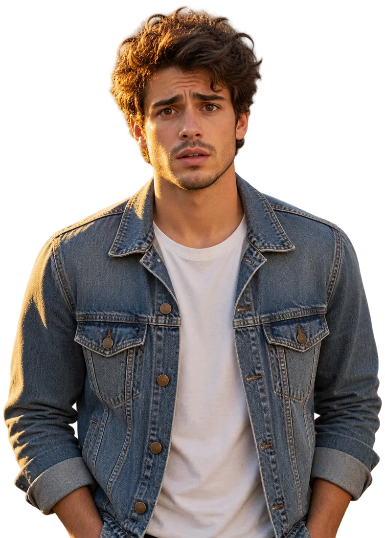 Jeune homme au premier plan