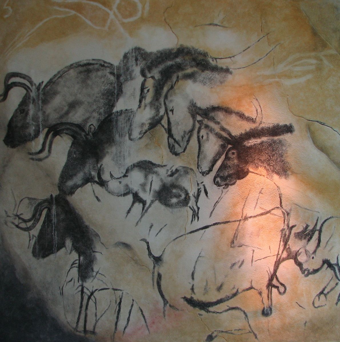 Panneau des chevaux de la grotte Chauvet, réplique