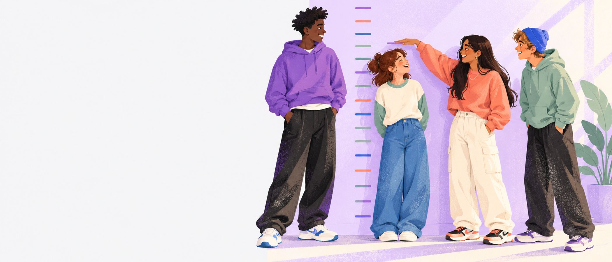 Des objets du quotidien d’une adolescence : une toise, un carnet de santé, un calendrier.